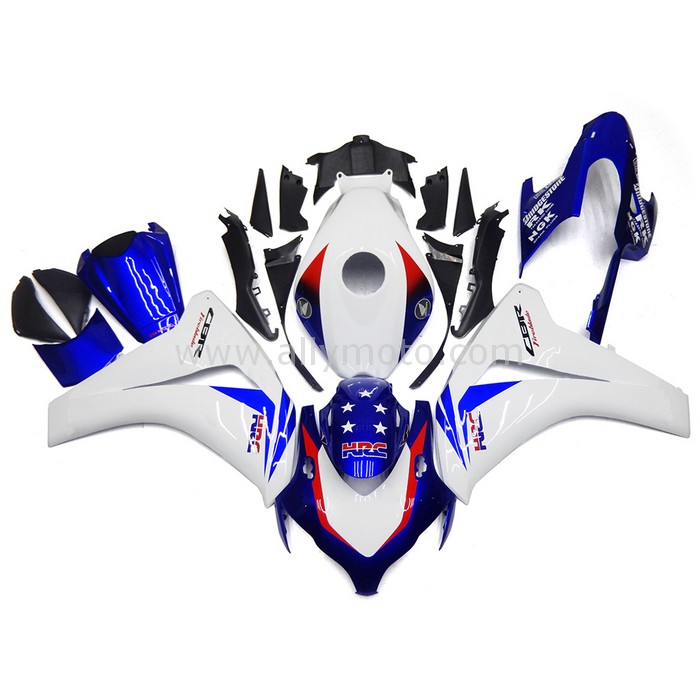 0116 Honda CBR1000RR 08 09 10 11 2008 - 2011 HRC White Blue